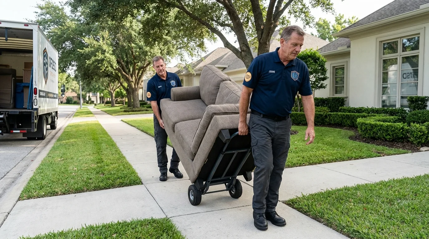 Local residential moving crew loading furniture in Two Harbors, MN